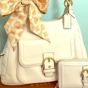 Coach Hobo Leather Bag Purse, Wallet & Scarf Set